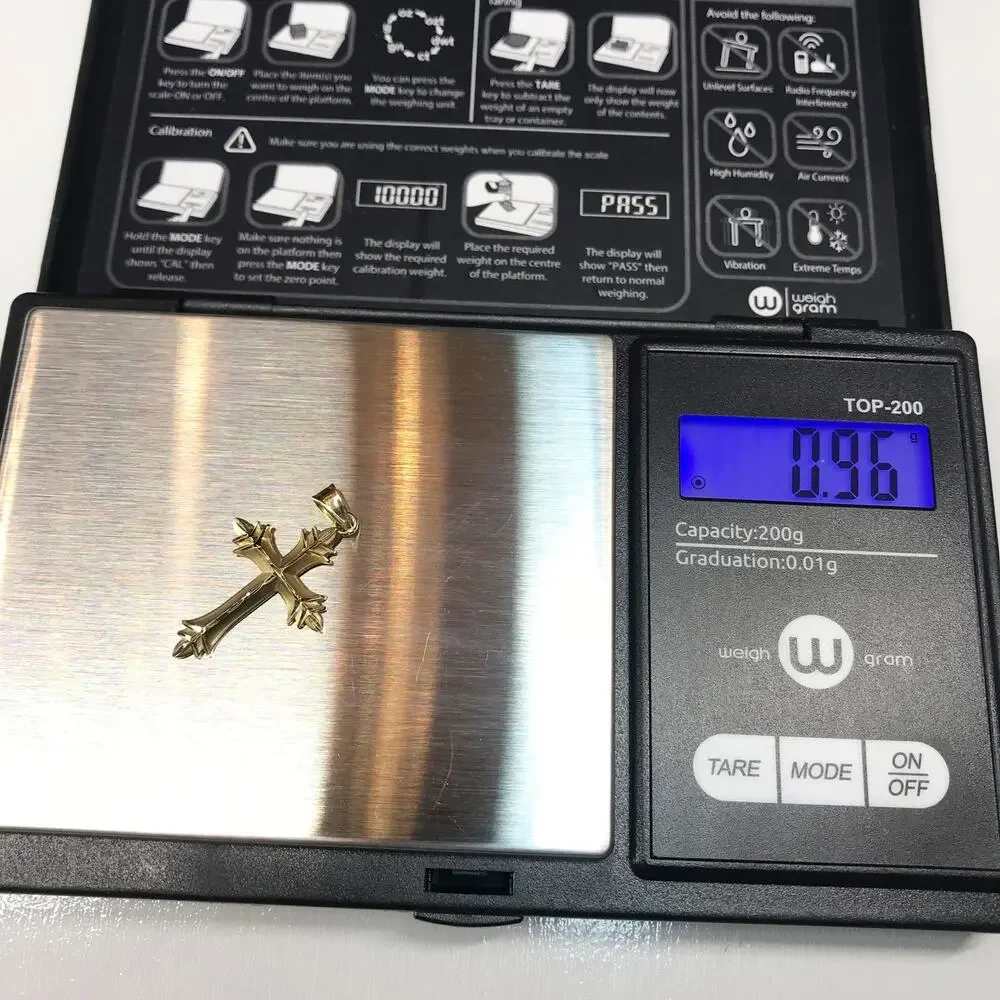 Solid 14K Gold MA Michael Anthony 1.21in Religious Christian Cross Pendant .96g - Picture 4 of 10